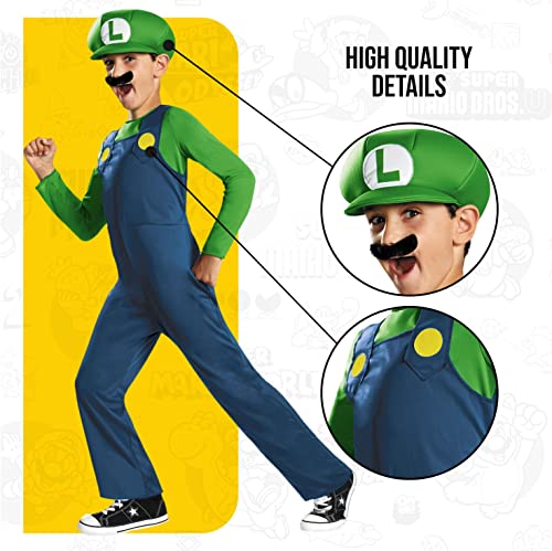 Disguise Nintendo Super Mario Brothers Luigi Classic Boys Costume, Small/4-6