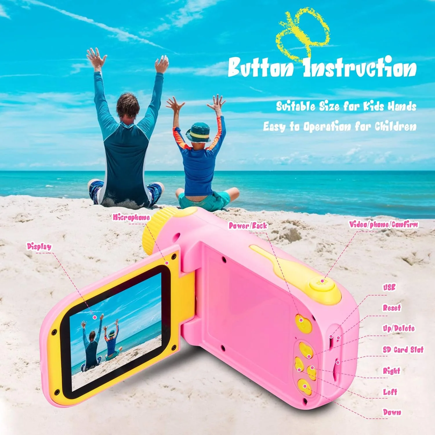 Great Choice Products Kids Camera, Kids Video Camcorder Camera Toys For 3-10 Years Hd Children Videos Recorder For Boys Girls Toys, With 32Gb Mi