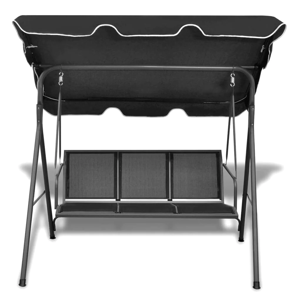 vidaXL Garden Swing Bench with Canopy Black, 41421