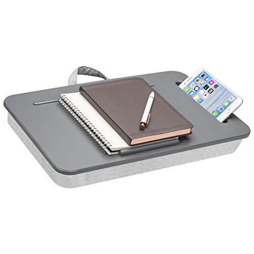 lapgear sidekick lap desk with device ledge and phone holder - gray - fits up to 15.6 inch laptops - style no. 44215