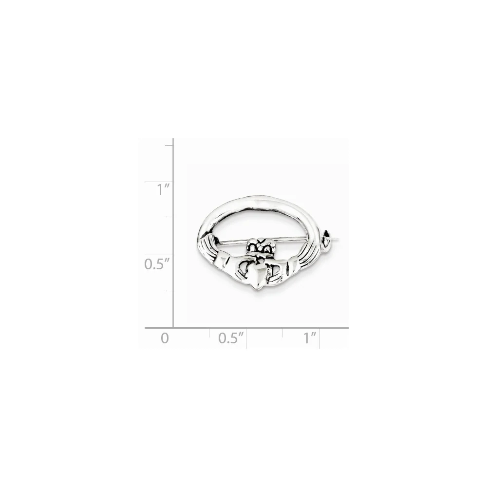 Jewelryweb Sterling Silver Claddagh Pin