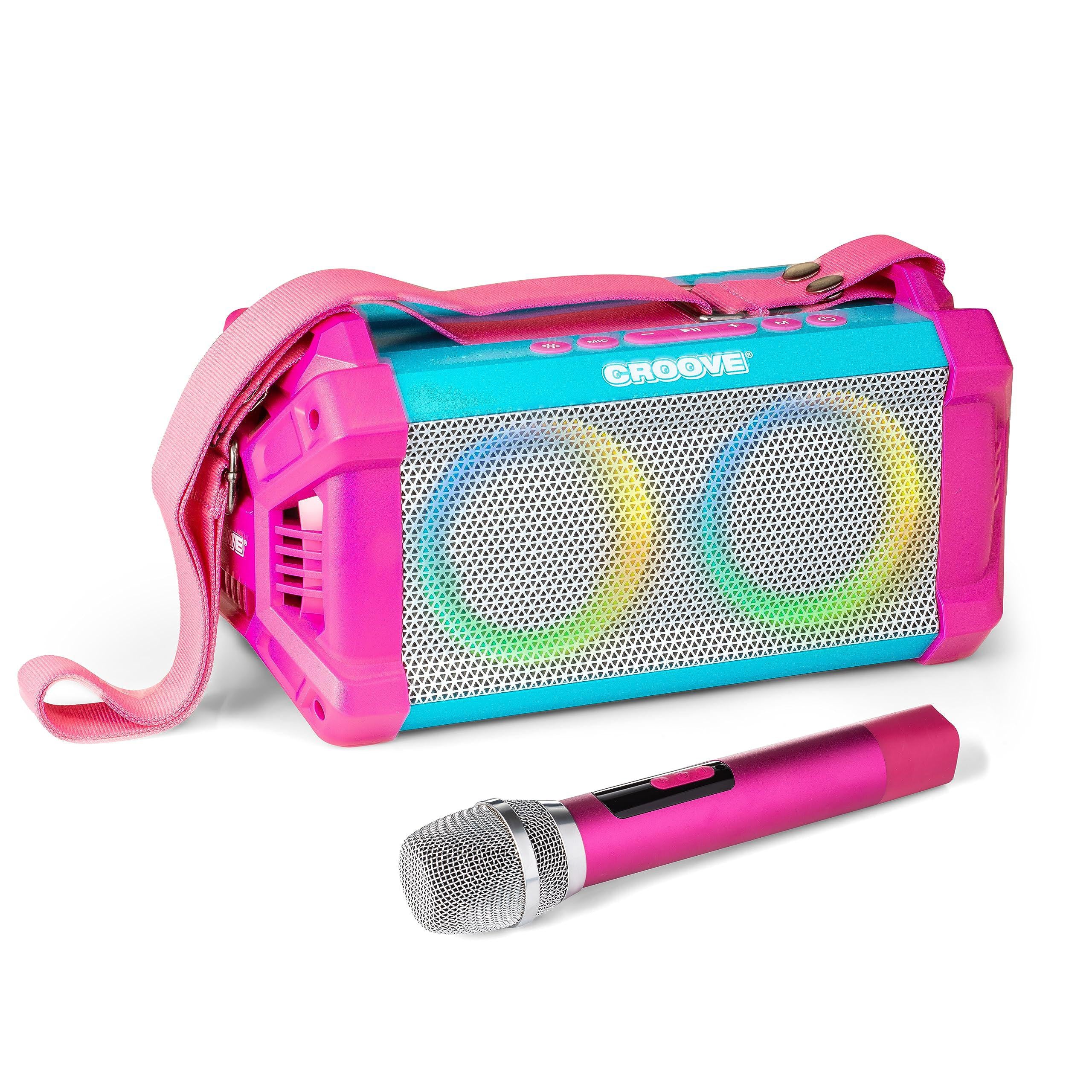 Croove sling &a; sing portable karaoke machine for girls &a; adults - wireless karaoke, bluetooth speaker with microphone - girl toys ag