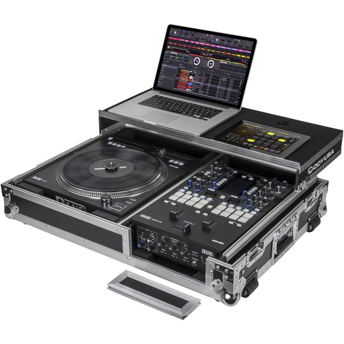 Odyssey FLIGHT ZONE COMPACT SYSTEM GLIDE STYLE DJ COFFIN WITH WHEELS FOR A RANE SEVENTY-TWO AND ONE RANE TWELVE TURNTABLE CONTROLLER