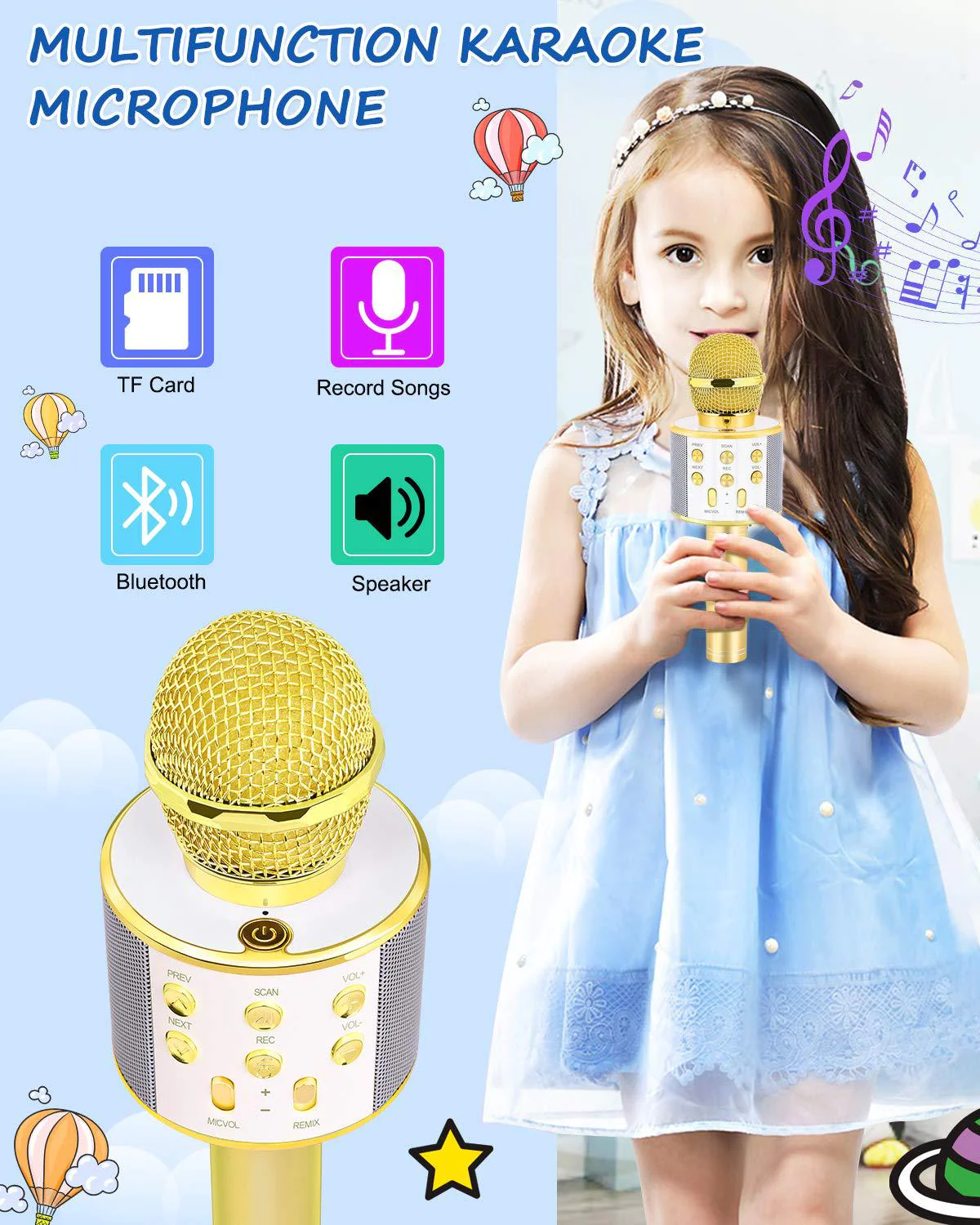 dodosky gifts for 4 5 6 7 8 9 10 11 12 year old girls, handheld karaoke microphone for kids fun toys for 4-13 year old girls