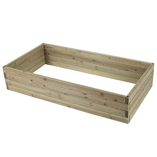 ukn wood 3.8ft x 2ft raised garden bed brown country rectangular