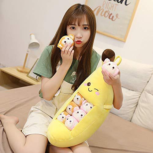 Nenalayo throw pillow fruit stuffed toys banana plush pillow removable fluffy creative gifts for kids, , halloween christmas decorativ