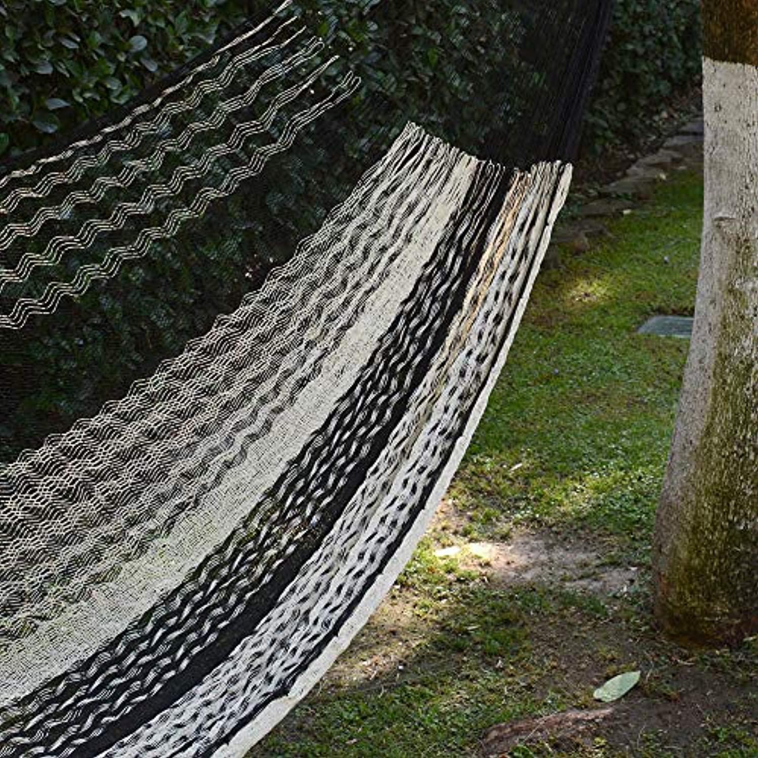 novica black grey striped hand woven nylon mayan 1 person rope hammock with hanging accessories, night stripes&s; (single)