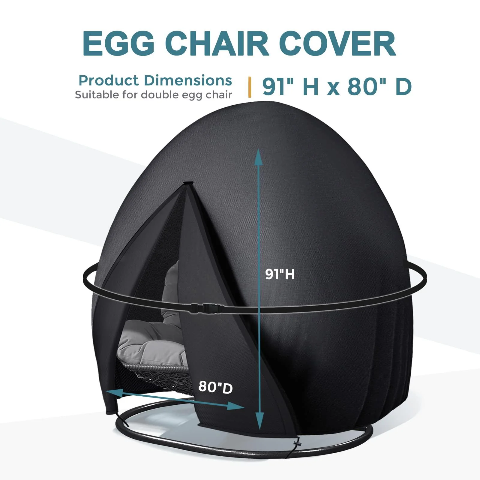 Bicherub egg chair cover patio hanging egg chair cover double waterproof oxford outdoor pod chair patio swing loveseat egg chair cover