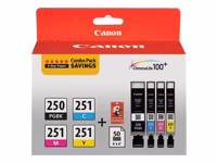 Canon CNM6497B004 6497B004 (PGI-250; CLI-251) Ink &a; Paper Combo Pack, Black/Cyan/Magenta/Yellow