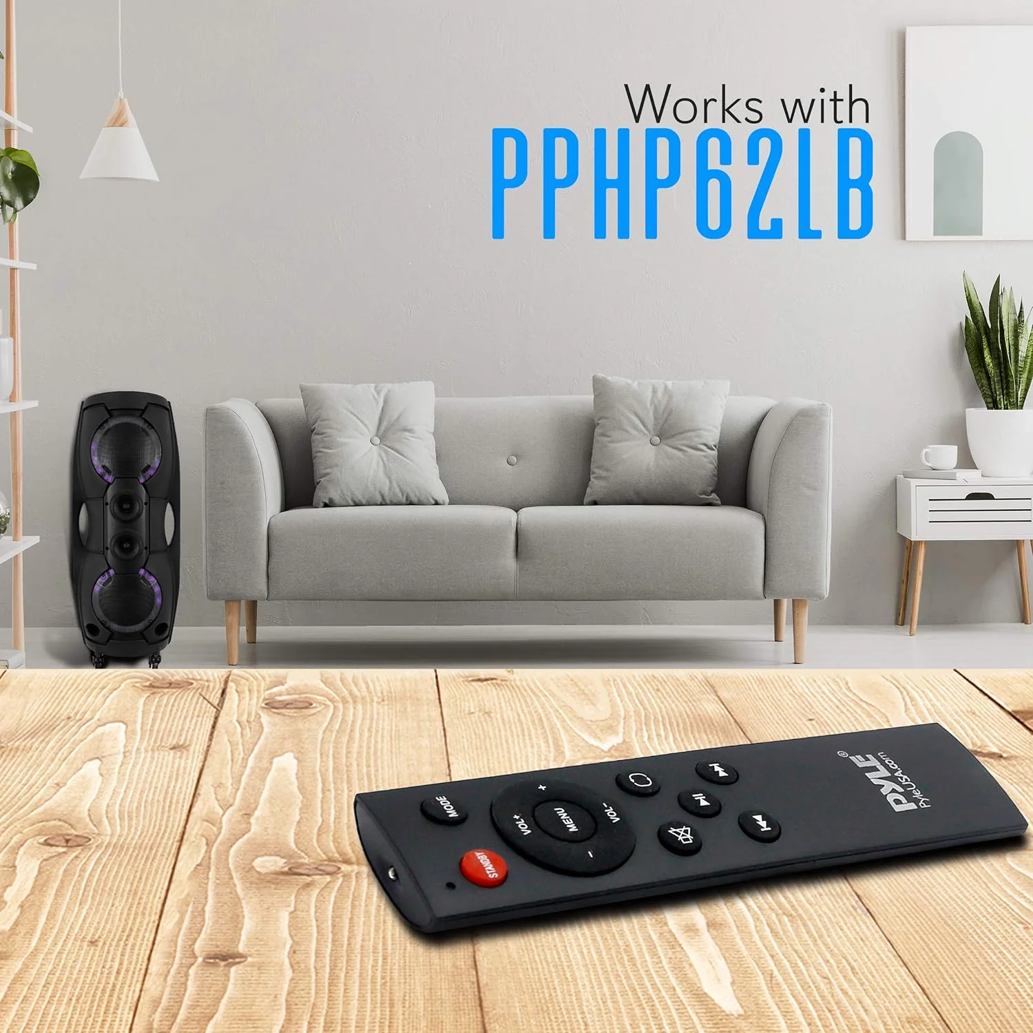 Pyle Compact &a; Lightweight Remote Control - Replacement Part, Requires 1.5V, (2) x ‘AAA’ Batteries, Suitable and Works with Pyle M…