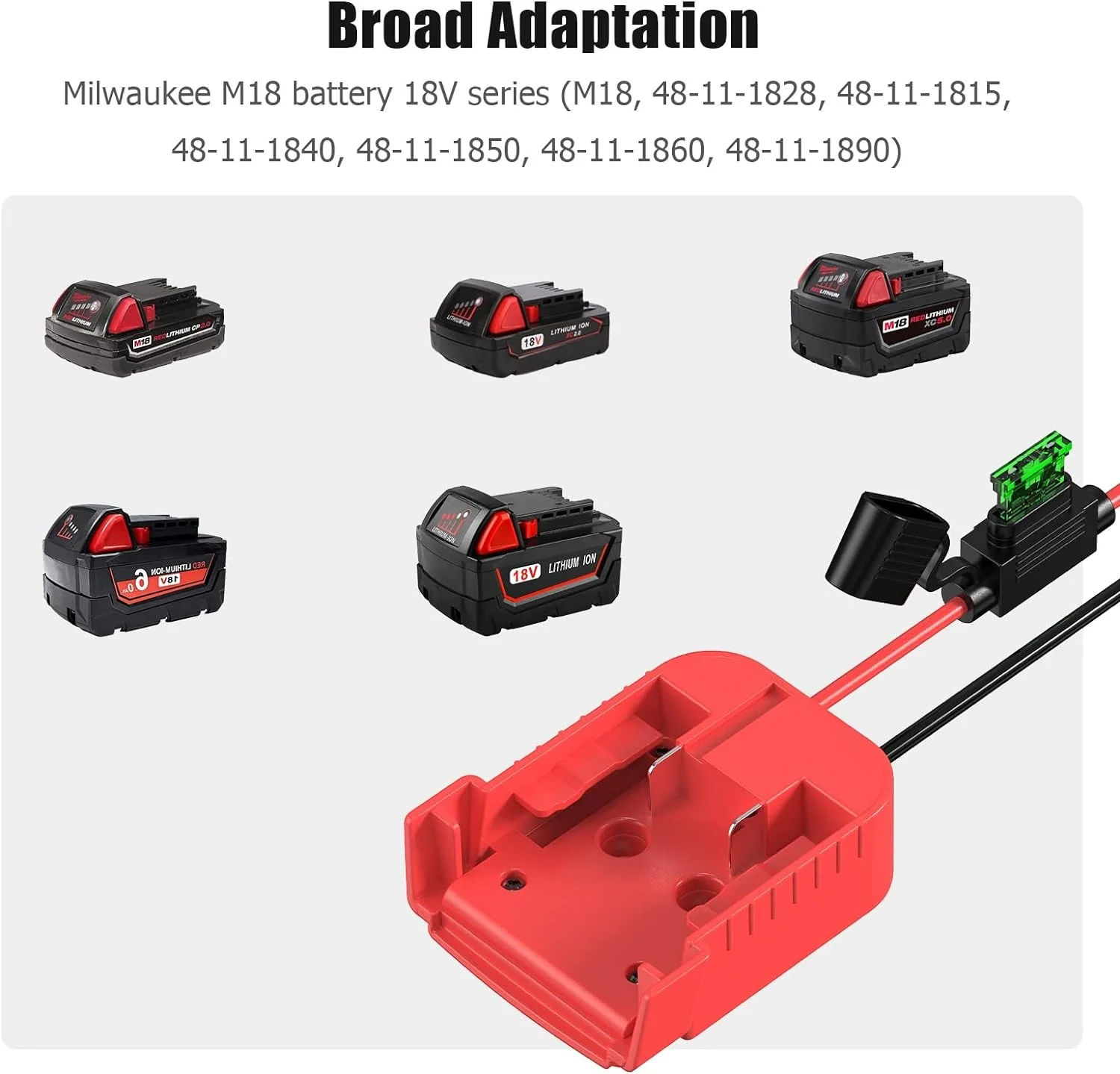Ancable Electronics M18 Power Wheels Adapter for Milwaukee Battery 18V Battery Adapter for DIY Ride On Truck RC Toys Robotics, Upgrade Battery Conv