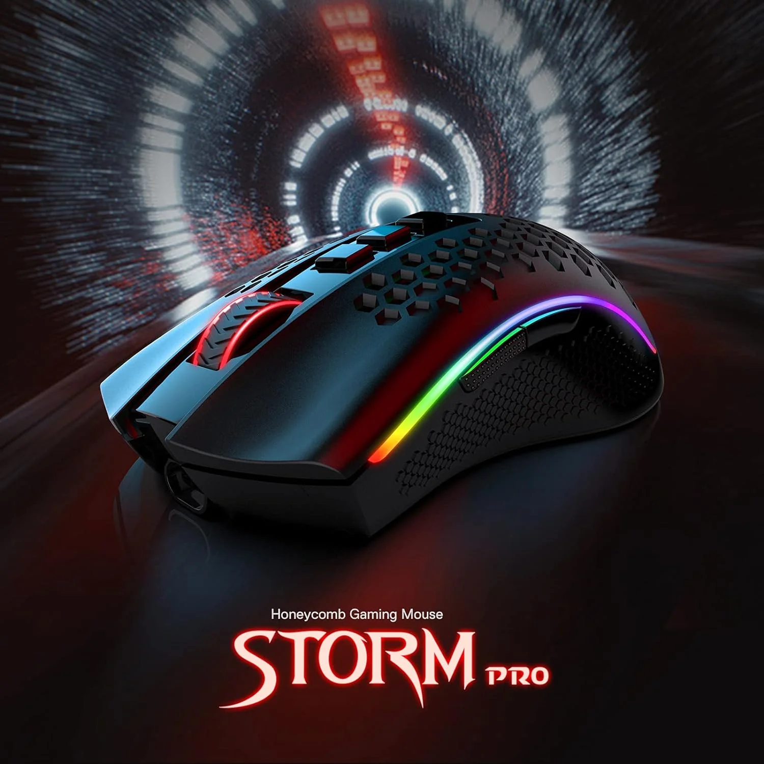 Redragon M808 Storm Pro Wireless Gaming Mouse, RGB Honeycomb Form - 16,000 DPI Optical Sensor - 7 Programmable Buttons - Precise