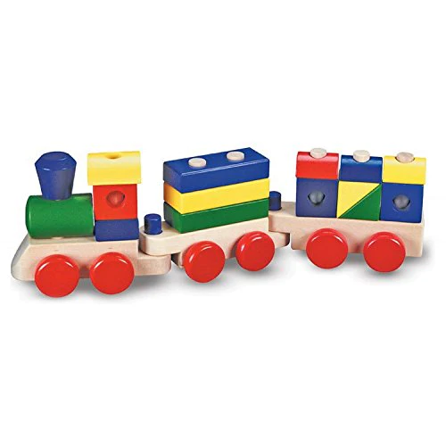 Melissa &a; Doug Stacking Train - Classic Wooden Toddler Toy (18 pcs)
