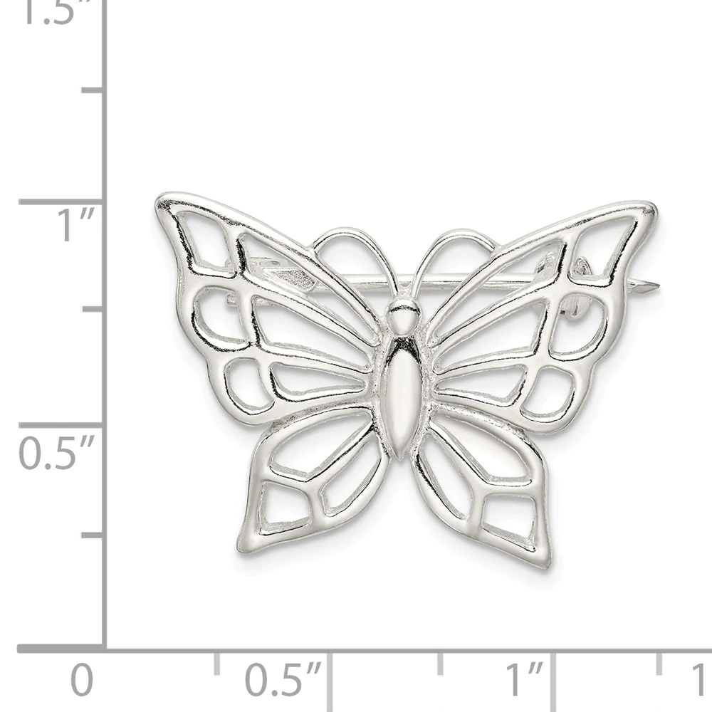 Jewelryweb Sterling Silver Butterfly Pin