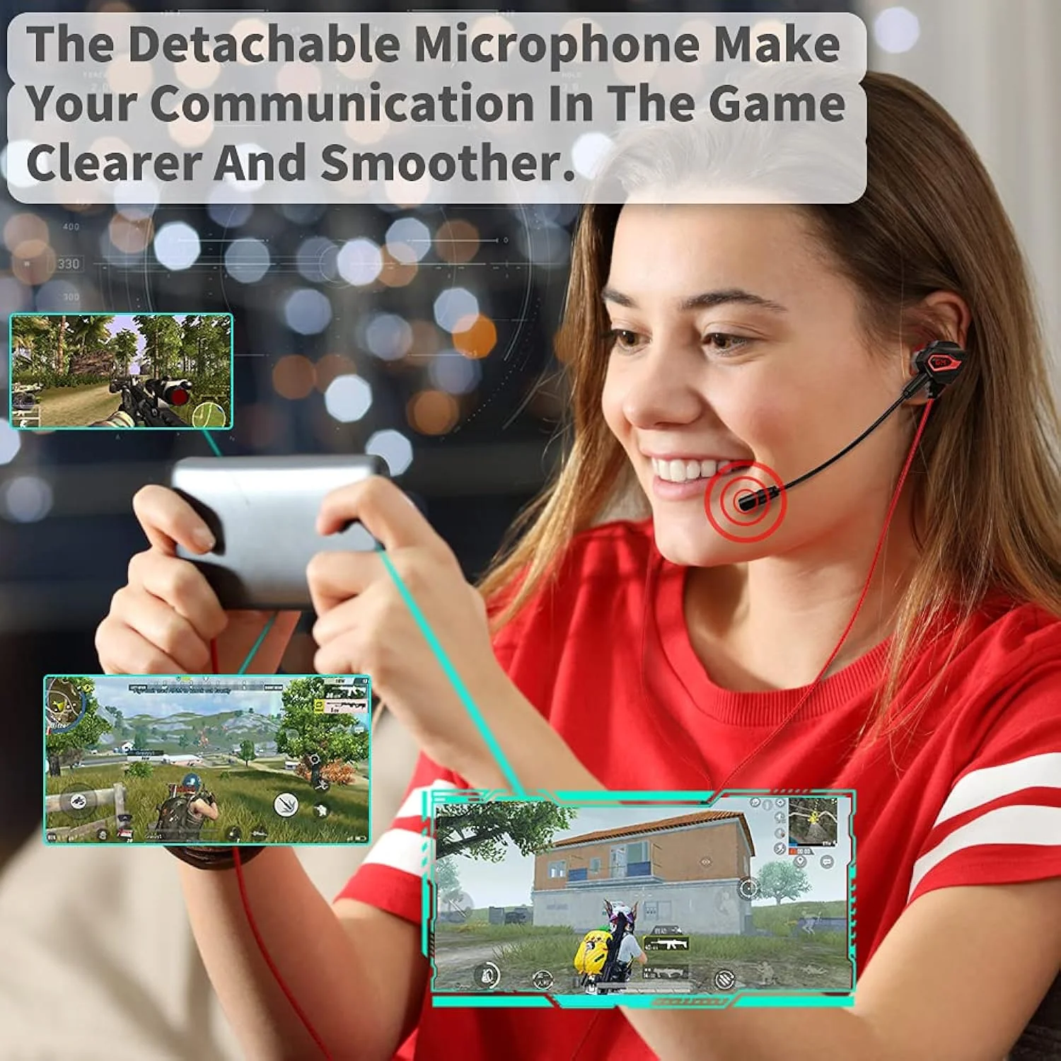 GCP Products Gaming Earbuds Wired With Dual Microphone, In-Ear Gaming Headset Earphones For Ps5 Ps4, Xbox One, Nintendo Switch, Xbox Serie…
