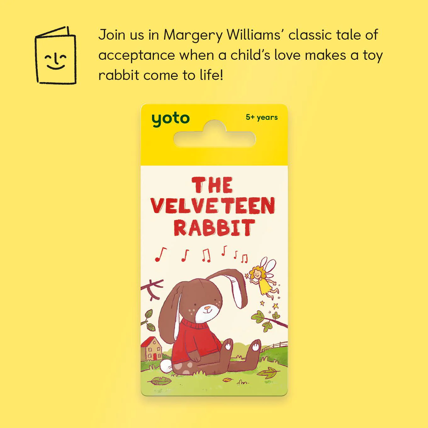 yoto the velveteen rabbit - kids audiobook card for use player &a; mini bluetooth speaker, fun daytime &a; bedtime tales, educati