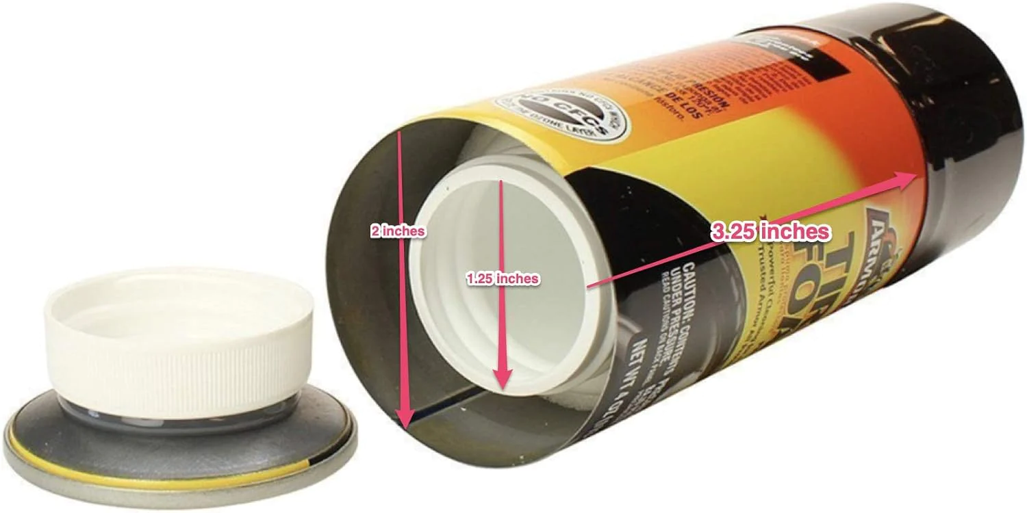 Stash Headquarters Tire Foam Diversion Safe Can, Can Safes and Containers for Hiding Keys, Money, Jewelry, Valuables, and More (4oz Travel Size)