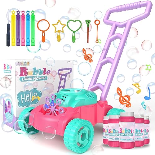 BubToy Toddler Toys Bubble Machine great Birthday gifts for Preschool girls, Automatic Bubble Mower Toys &a; games, Baby Activity