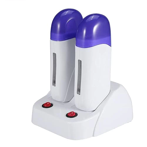 sonew Mini Depilatory Wax Heater, 3Types Portable Cartridge Wax Depilatory Roller Warmer Heater Waxing Body Hair Removal Machine(Doubl