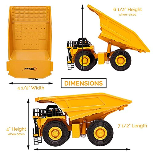 Top Race Diecast Heavy Metal Construction Toy Tractor 1:40 Scale (Dump Truck)
