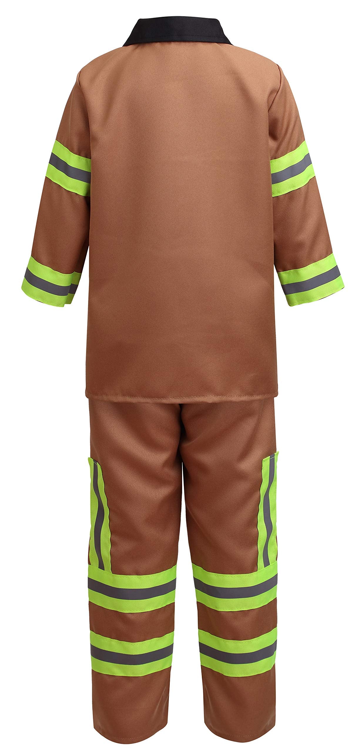 yolsun Tan Fireman Costume for Kids, Boys&s; and Girls&s; Firefighter Dress up (7 pcs) 2-3 Years
