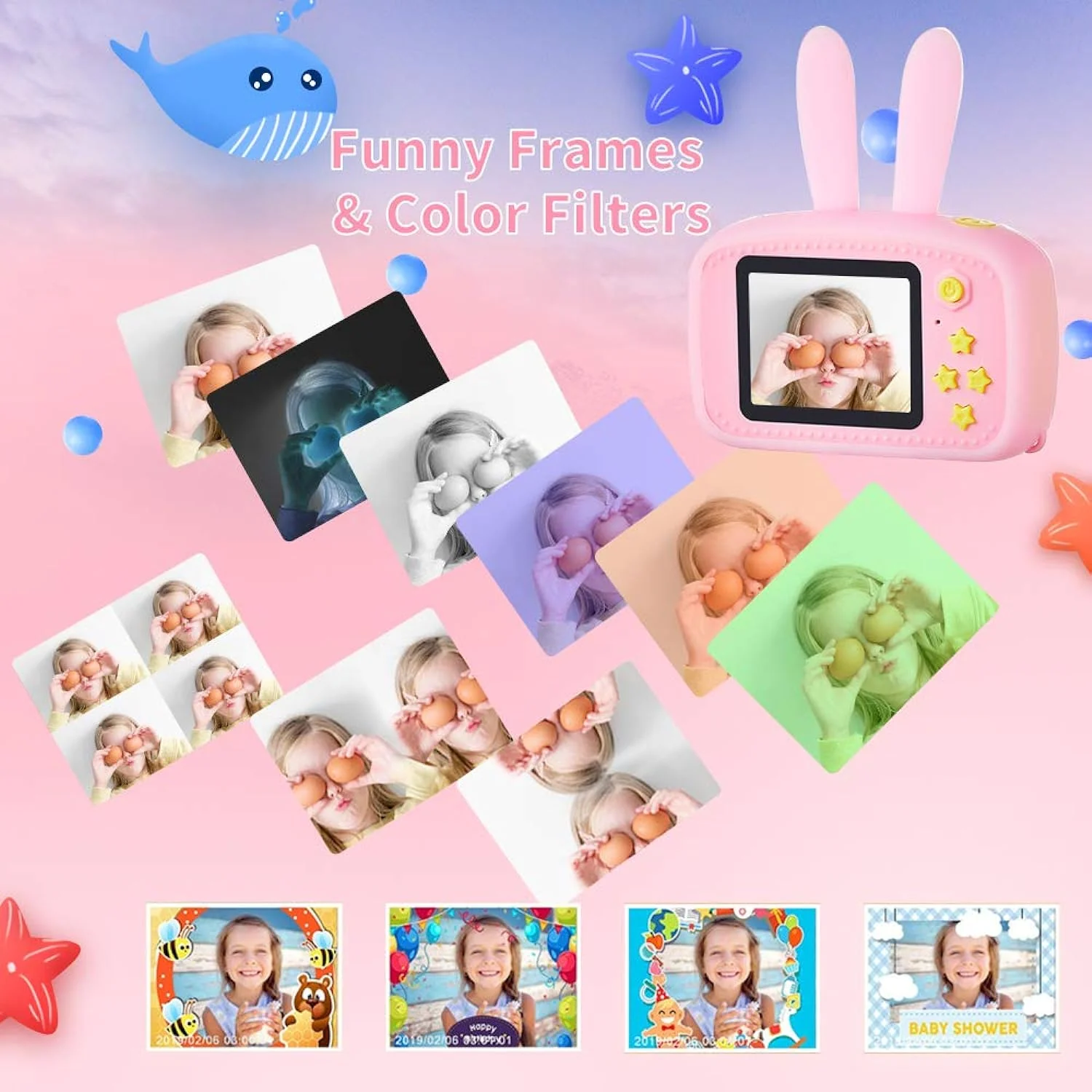 Great Choice Products Kids Camera For Girls Best Birthday Gifts For 3 4 5 6 7 8 Year Old Children Toddler Toys, Portable Rechargeable Shockproof