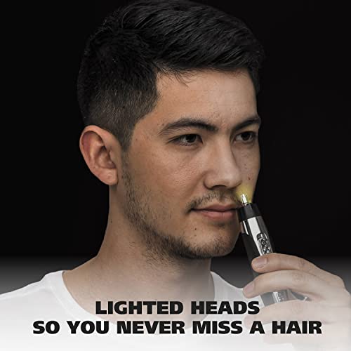 Wahl Lighted Ear, Nose, &a; Brow Trimmer Clipper – Painless Eyebrow &a; Facial Hair Trimmer for Men &a; Women, Battery Operated Electr