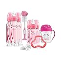 Dr. Brown&s;s Natural Flow Anti-Colic Options+ Special Edition Pink Baby Bottle Gift Set with Soft Sippy Spout Transition Cup, Fle