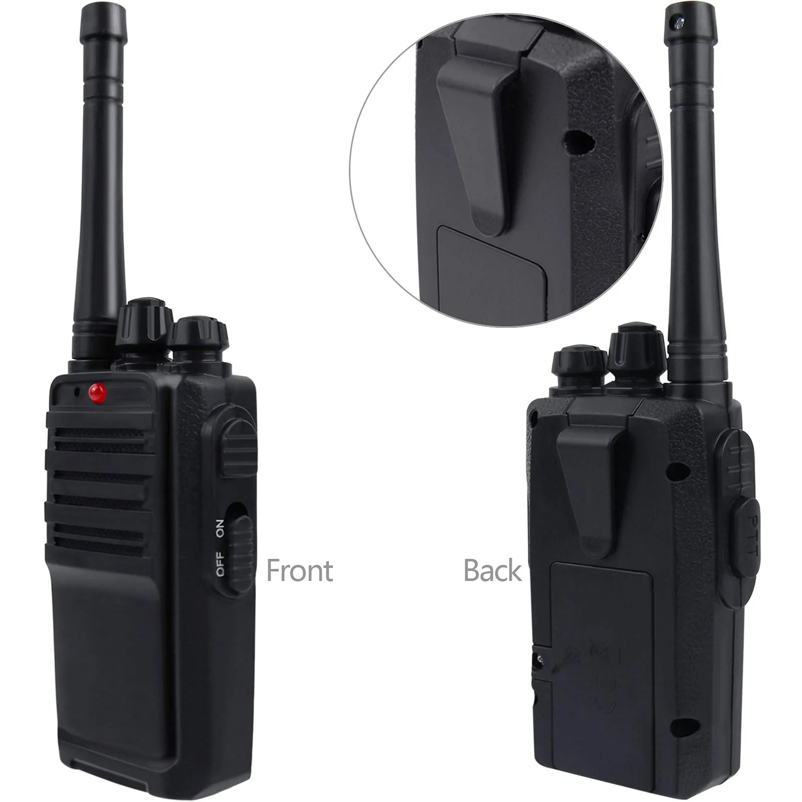 PSMILE 2pcs black 10 meter walkie talkies simple intercom mini interphone for parent child game