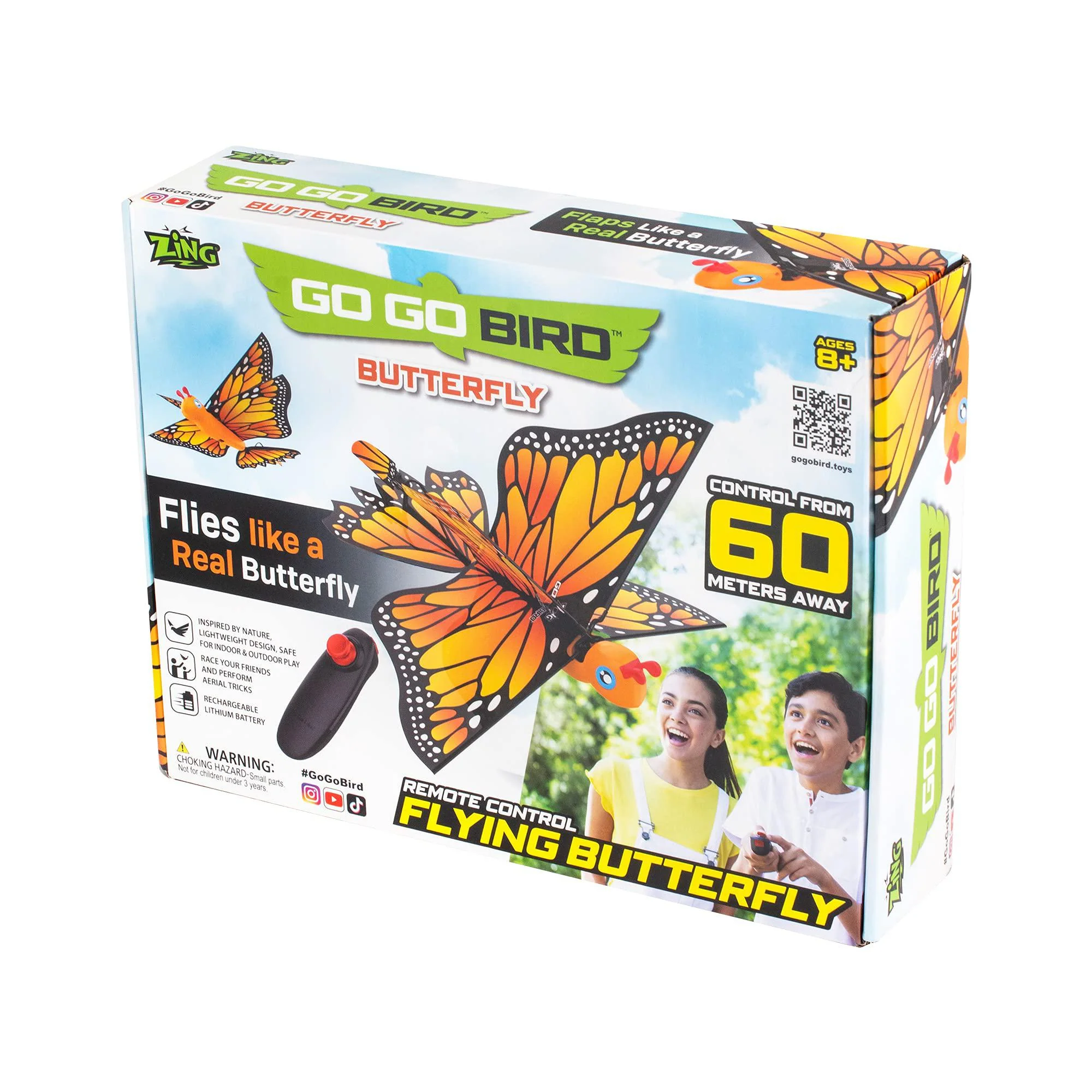 Zing Toys zing go go bird - remote control flying toy - looks and flies like a real butterfly - great starter rc toy for boys and girls