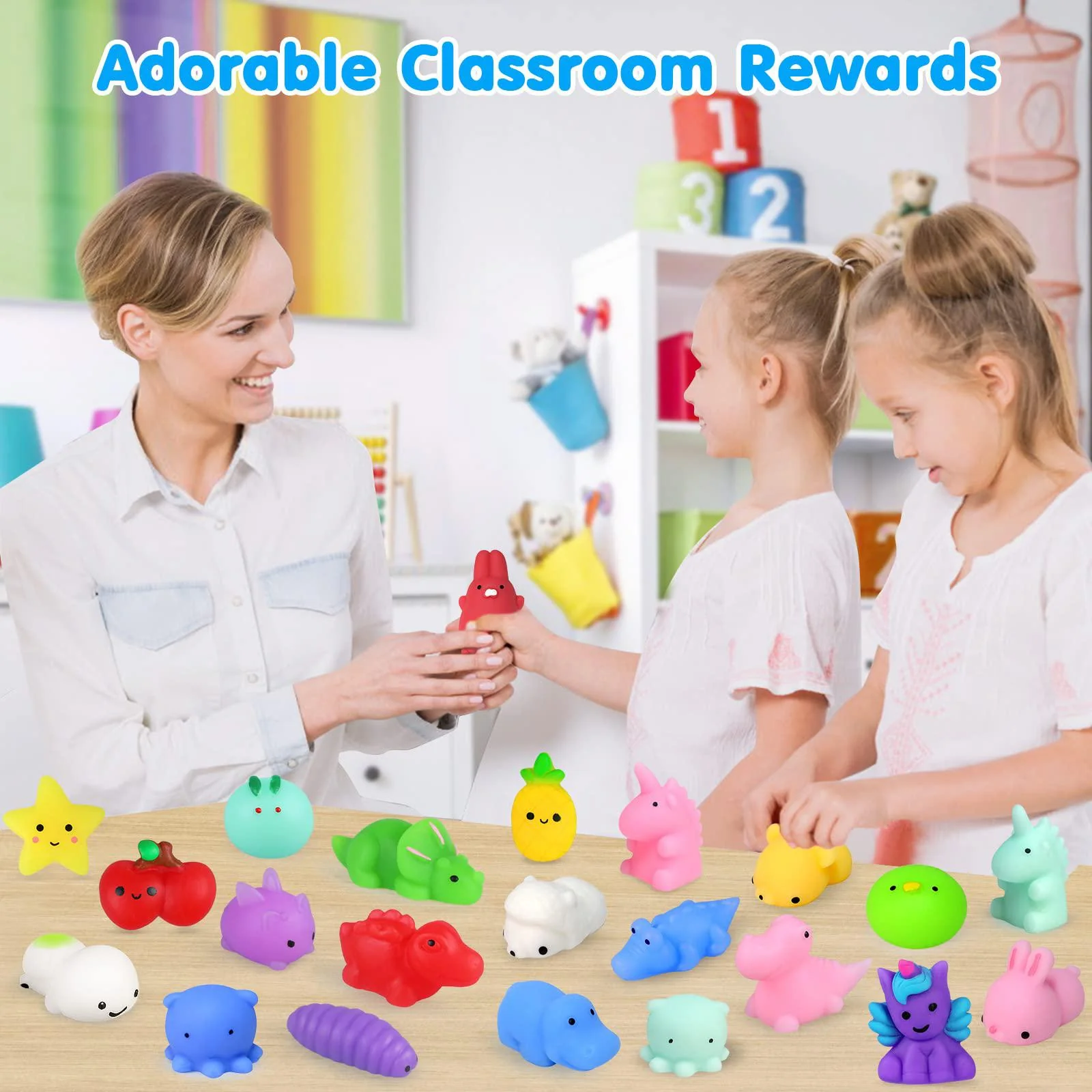 FLY2SKY 75pcs squishies mochi squishy toys party favors for kids kawaii mini squishies animal stress relief toy bulk treasure box toy