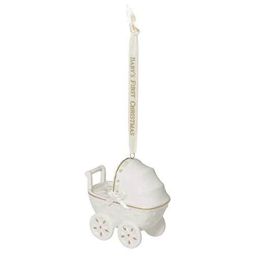 hallmark keepsake christmas ornament 2022, baby&s;s first christmas pram, porcelain