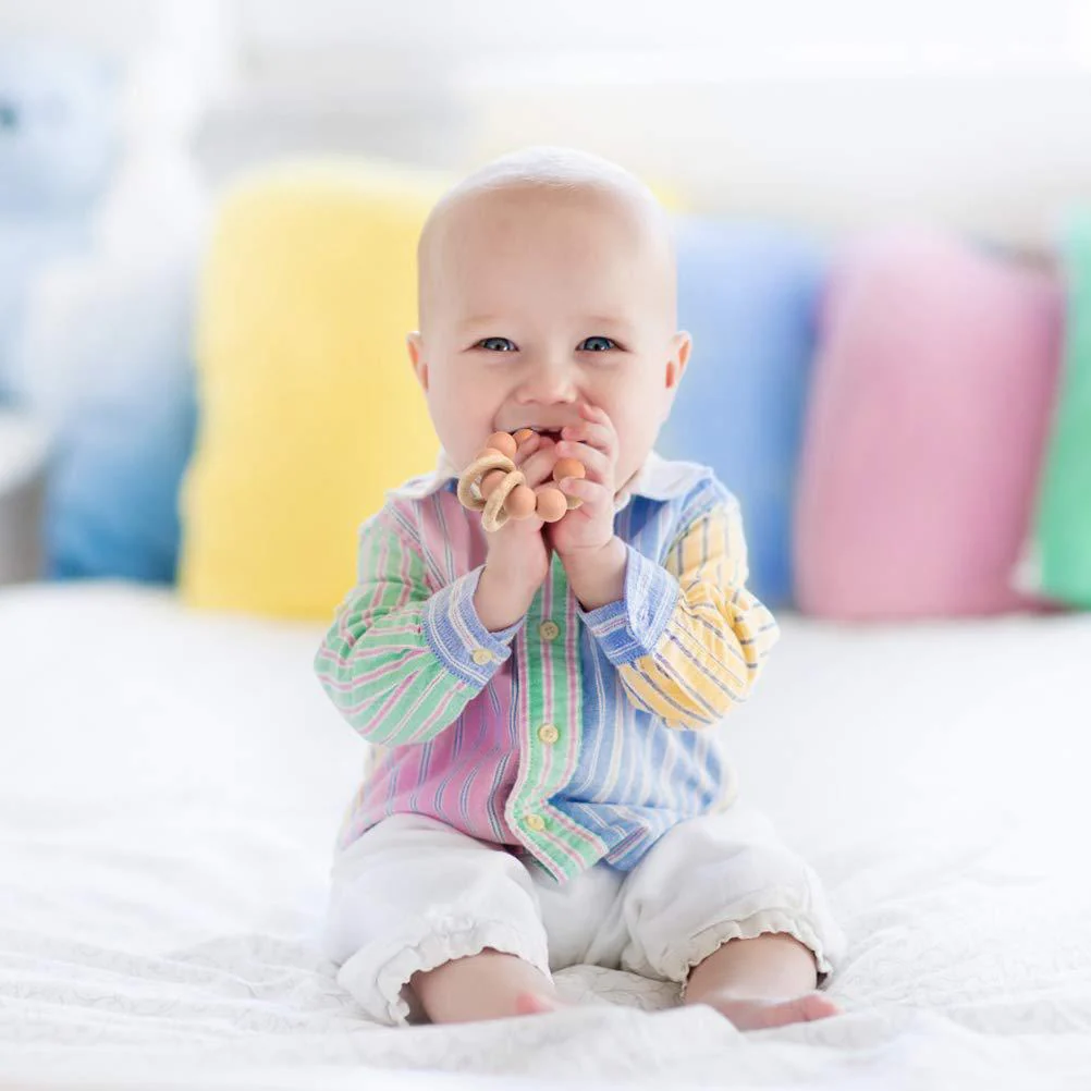 TOPGOMES silicone baby teether, food grade silicone &a; beech baby teething toy, bpa free (sage)