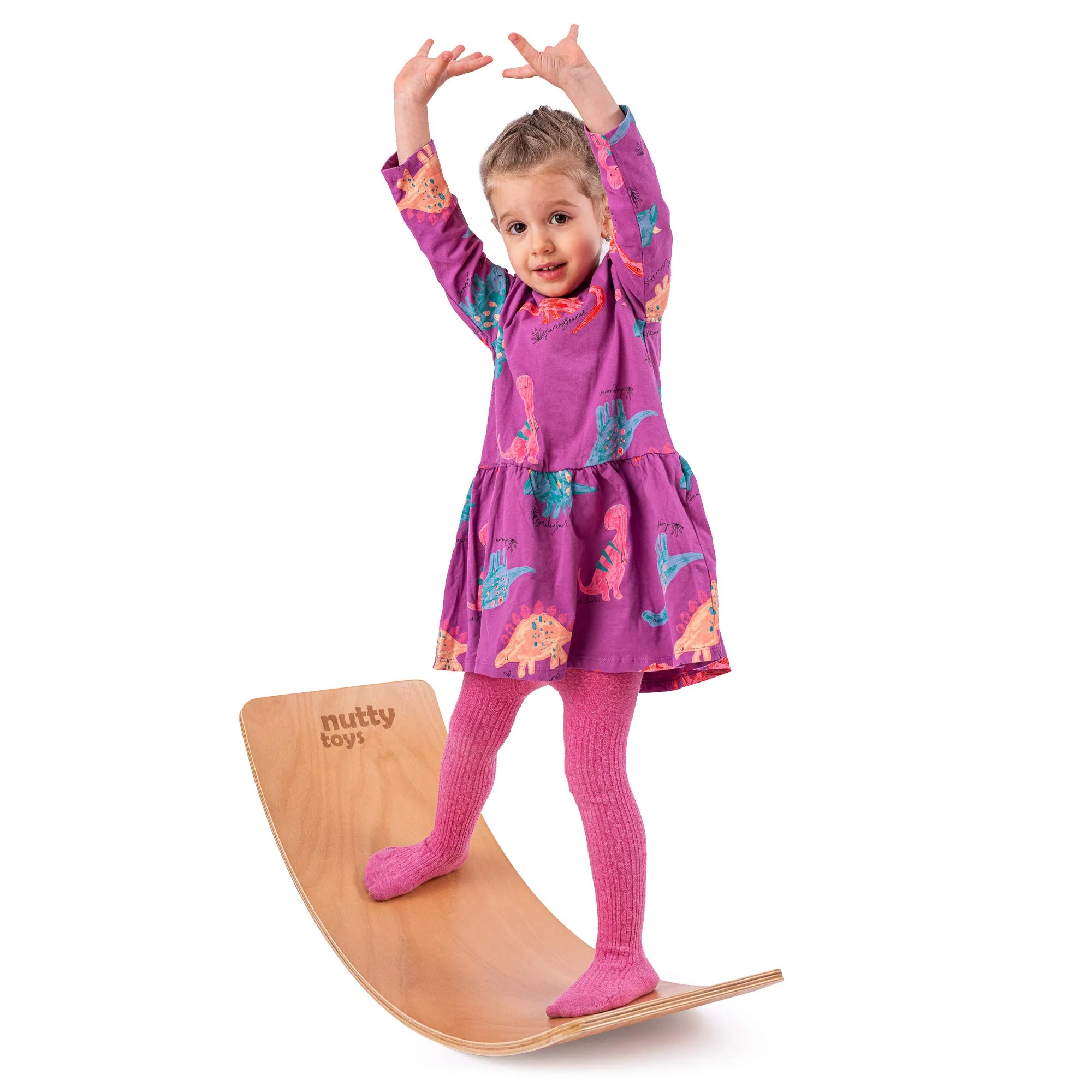 Nutty Toys Montessori Wooden Wobble Board for Kids &a; Adults - 35 &a; 100% Natural Wood Balance Board, Toddler Balancing Toy, Unique Boys &a; gi