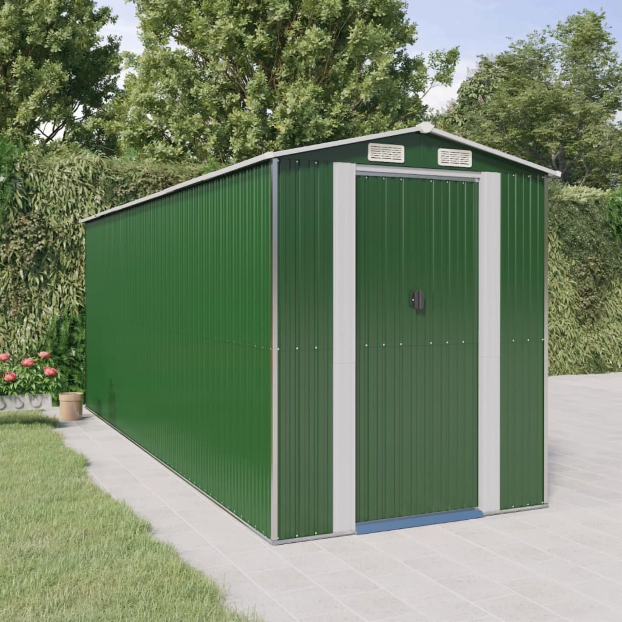 vidaXL Garden Shed Green 75.6