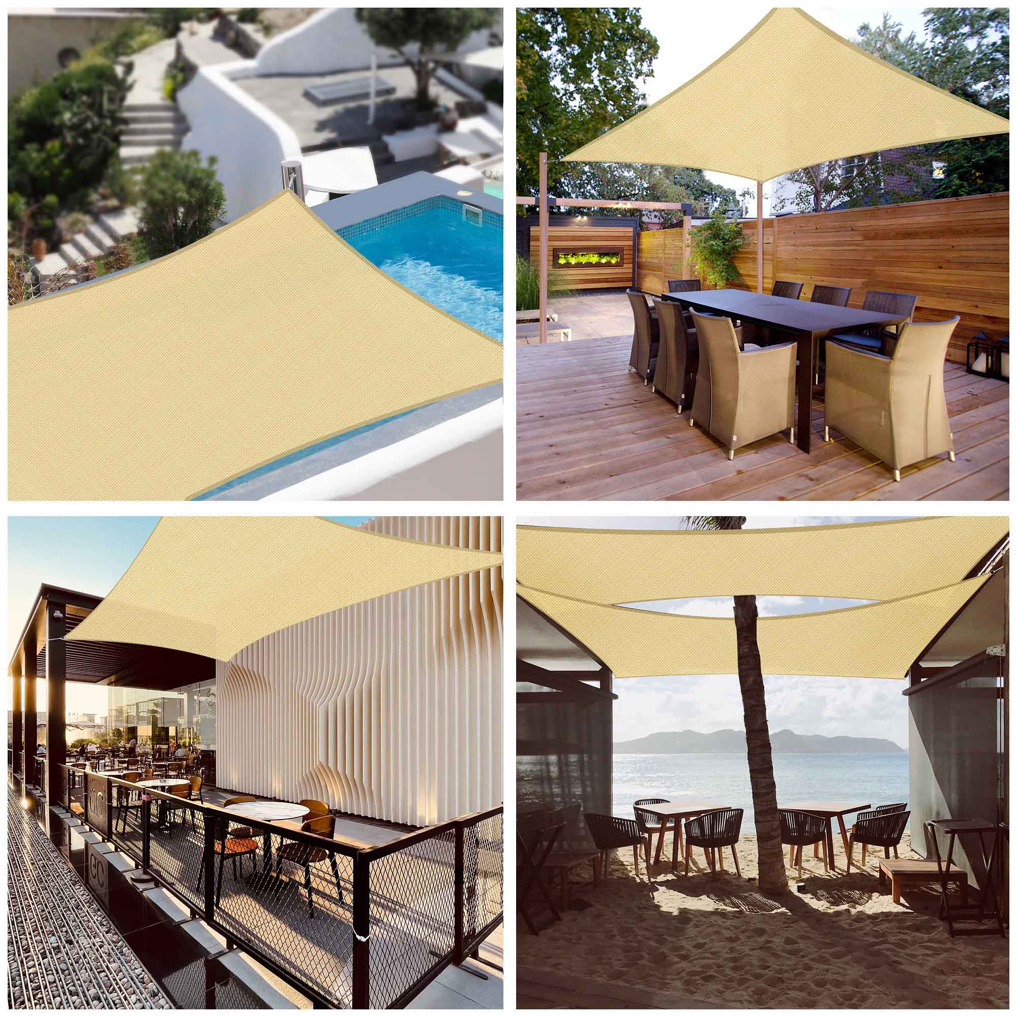 Yescom 10x8 Ft 97% UV Block Rectangle Sun Shade Sail Canopy Outdoor Patio Pool Yard