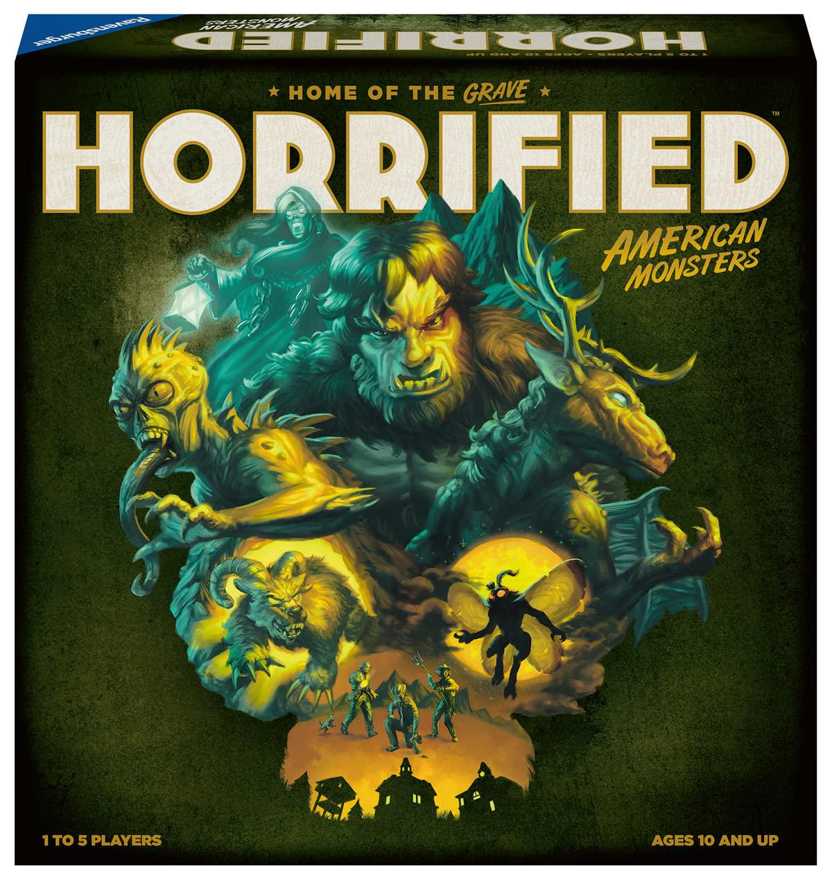 ravensburger horrified: american monsters strategy board game for ages 10 &a; up
