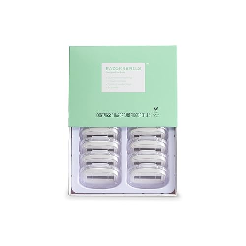 Brandless Razor Refills - Designed for Body/Face | Aloe Vera &a; Vitamin E Dual Moisturizing Glide Strips | 5-Blade Flexible Cartr