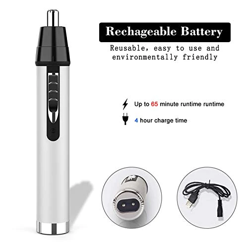 Ginity Ear and Nose Hair Trimmer for Men,Professional USB Rechargeable Nostril Nasal Mens Nose and Ear Trimmer,4 in 1 Waterproof Painle