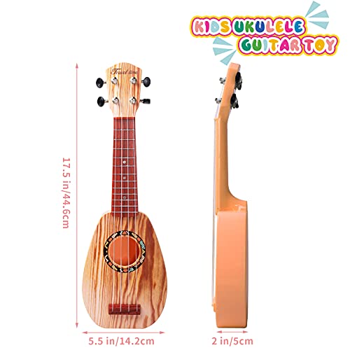 YOLOPLUS+ 17 Inch Kids Ukulele Guitar Toy 4 Strings Mini Children Musical Instruments Educational Learning Toy for Toddler Beginner Keep T