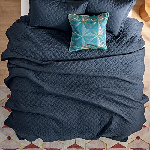 Bedsure King Quilt Bedding Set Navy Blue - Lightweight King Size Quilt Set for Summer Bedspreads Coverlet with 2 Pillow Shams