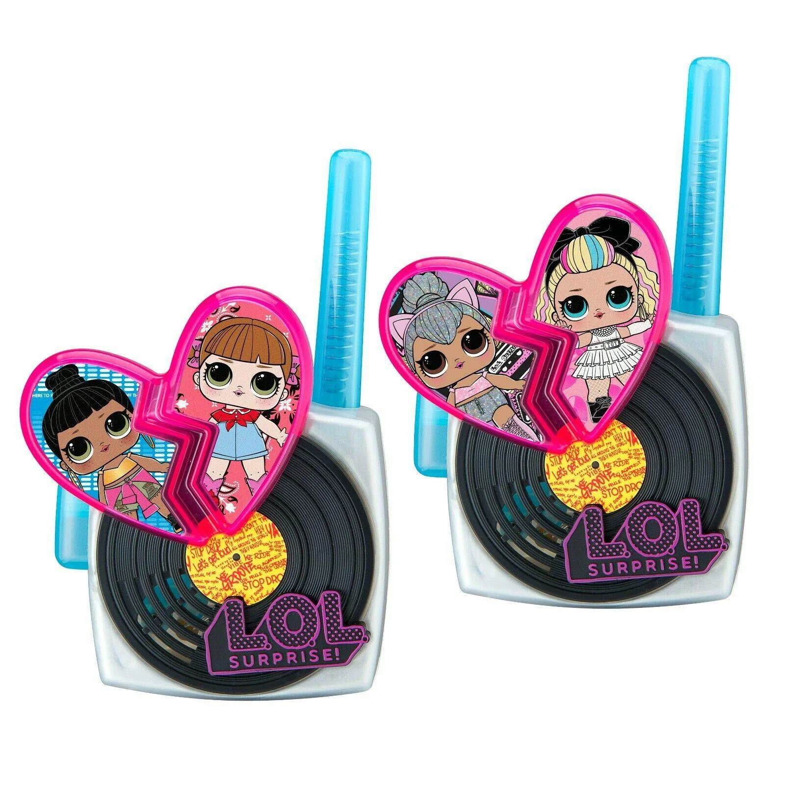 eKids lol surprise remix omg walkie talkies for kids, 2 way handheld radios, long range static free, kids toys, top outdoor toys fo