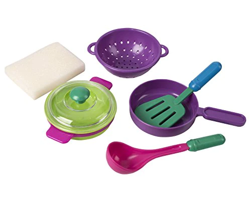 Big Mos Toys Pretend Play Dishes Playset – Little Chef Set, Kids Serving Dishes - Play Cups, Cutlery, Ladle, Tableware, Pots and