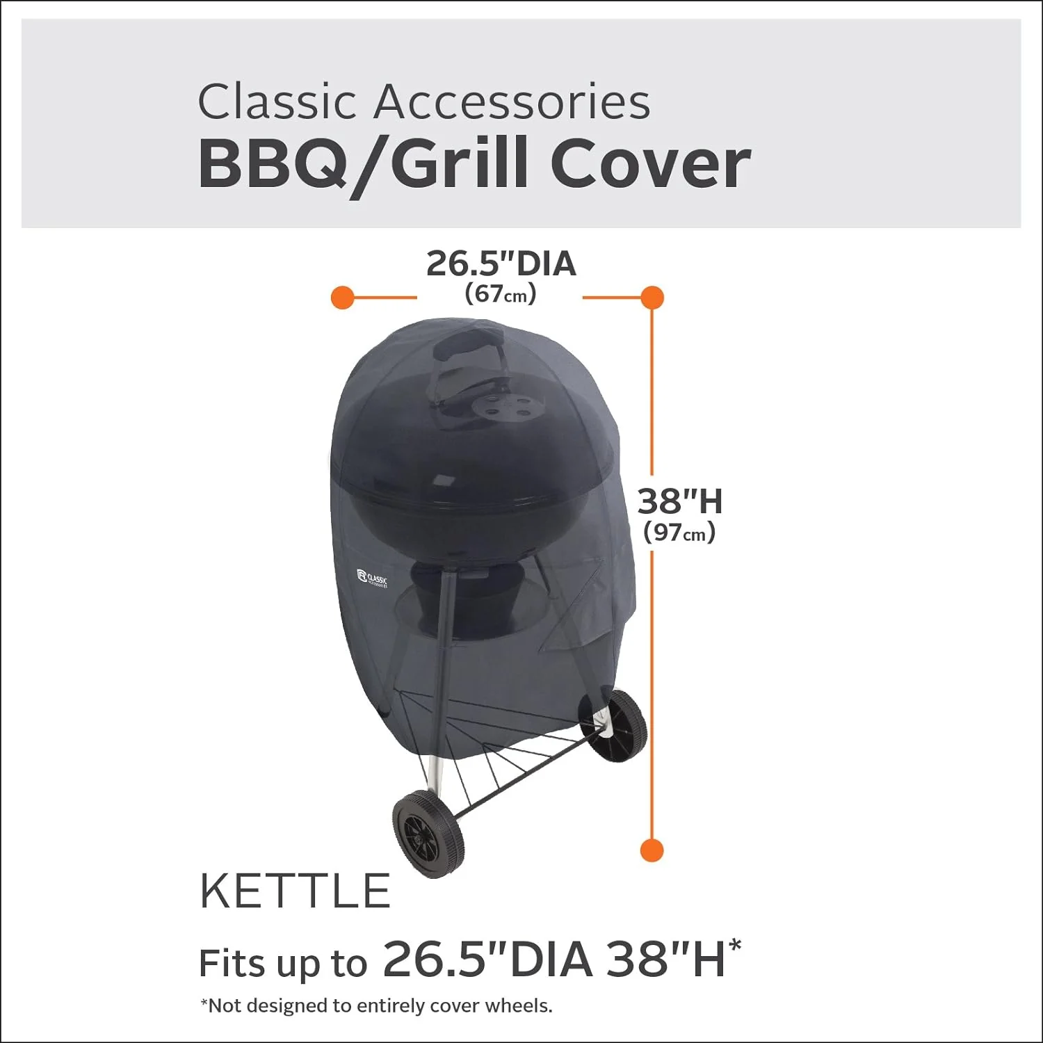 Classic Accessories 55-315-010401-00 Kettle Grill Cover, Black