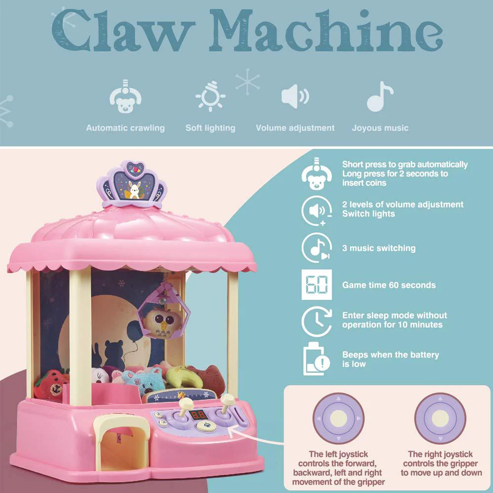 gmaxt claw machine,c3 new upgrade claw toy,manual mini claw machine, intelligent system with music and lighting, giving child