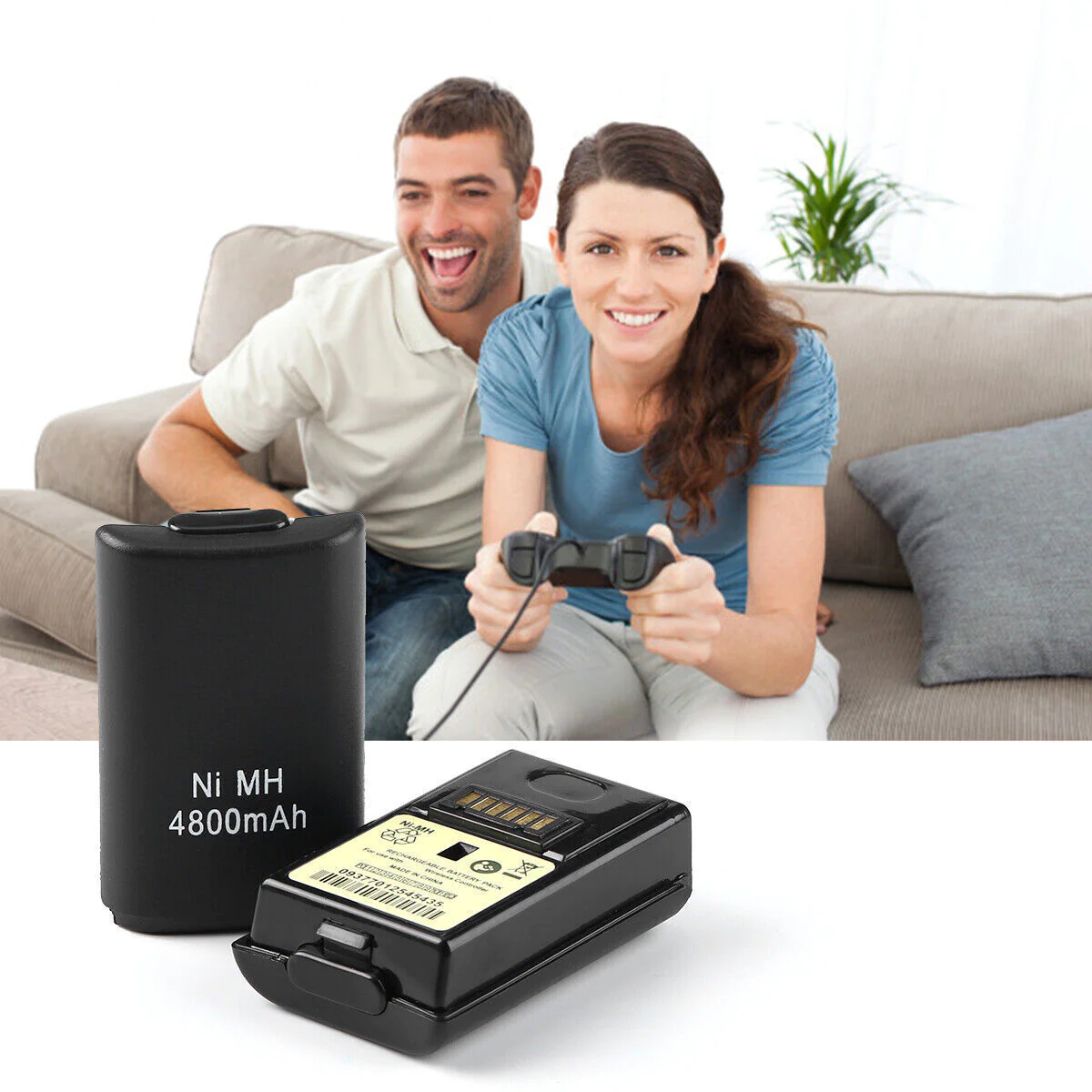Great Choice Products 2X Battery Pack Set For Xbox 360 Wireless Controller Ni-Mh Battery 4800Mah
