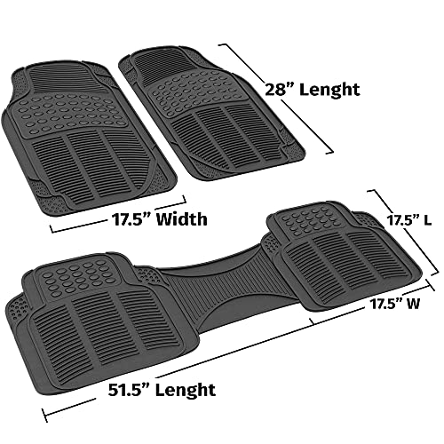 OxGord Car Floor Mats - All-Weather, Non-Slip, Odorless Rubber - Universal Fit Best for Car SUV Truck Van, Heavy Duty, Ridged Li