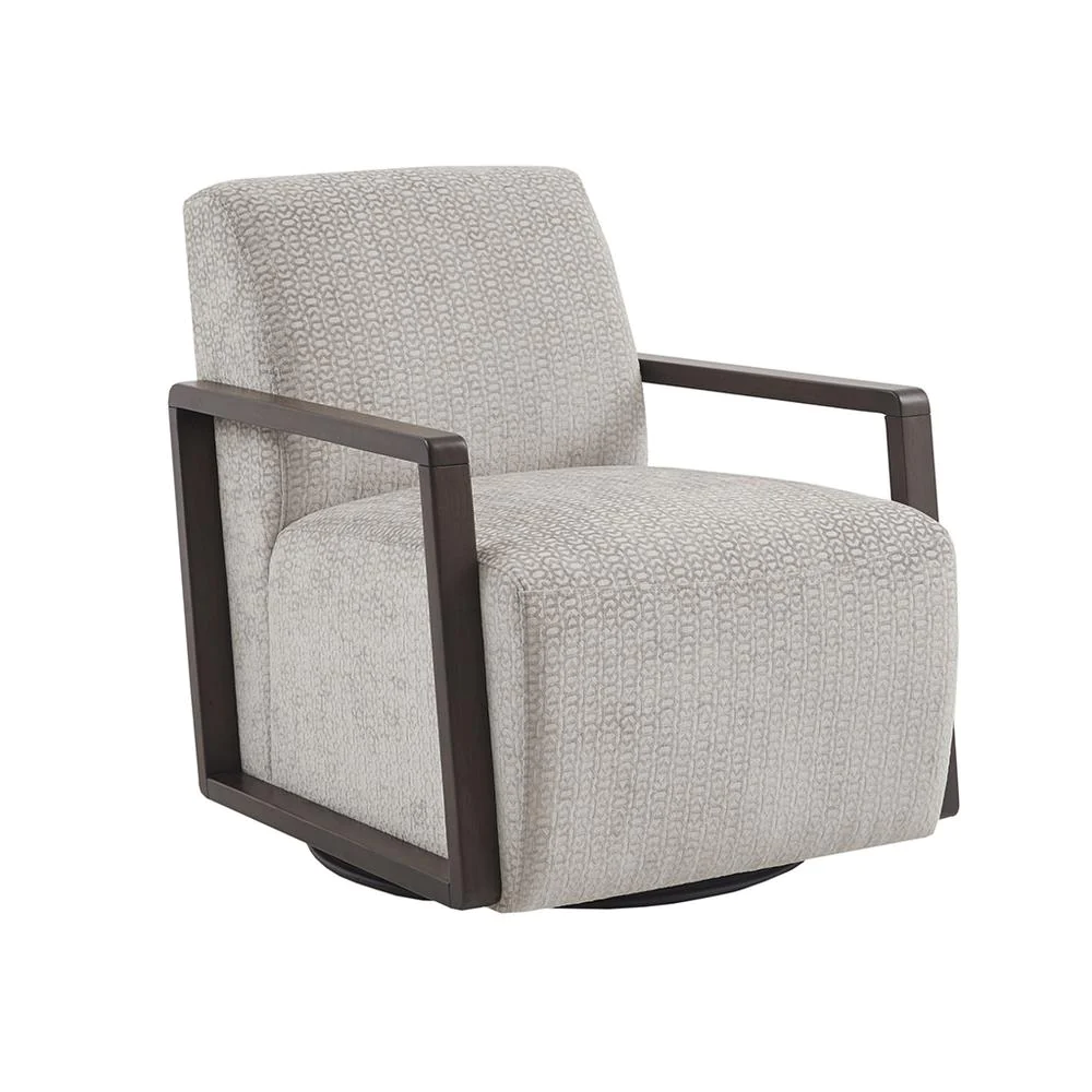 Madison Park Reed Swivel Chair, Cream