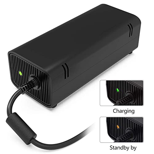 YCCSKY Power Supply for Xbox 360 Slim AC Adapter Power Supply Brick Charger with Cable for Xbox 360 Slim