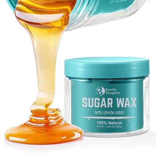 Earth&s;s Daughter Sugar Wax Kit - Medium All Purpose Sugar Waxing Kit for Women - Organic Hair Removal - 10.6 oz Includes Applicators &a; Strips, Lo